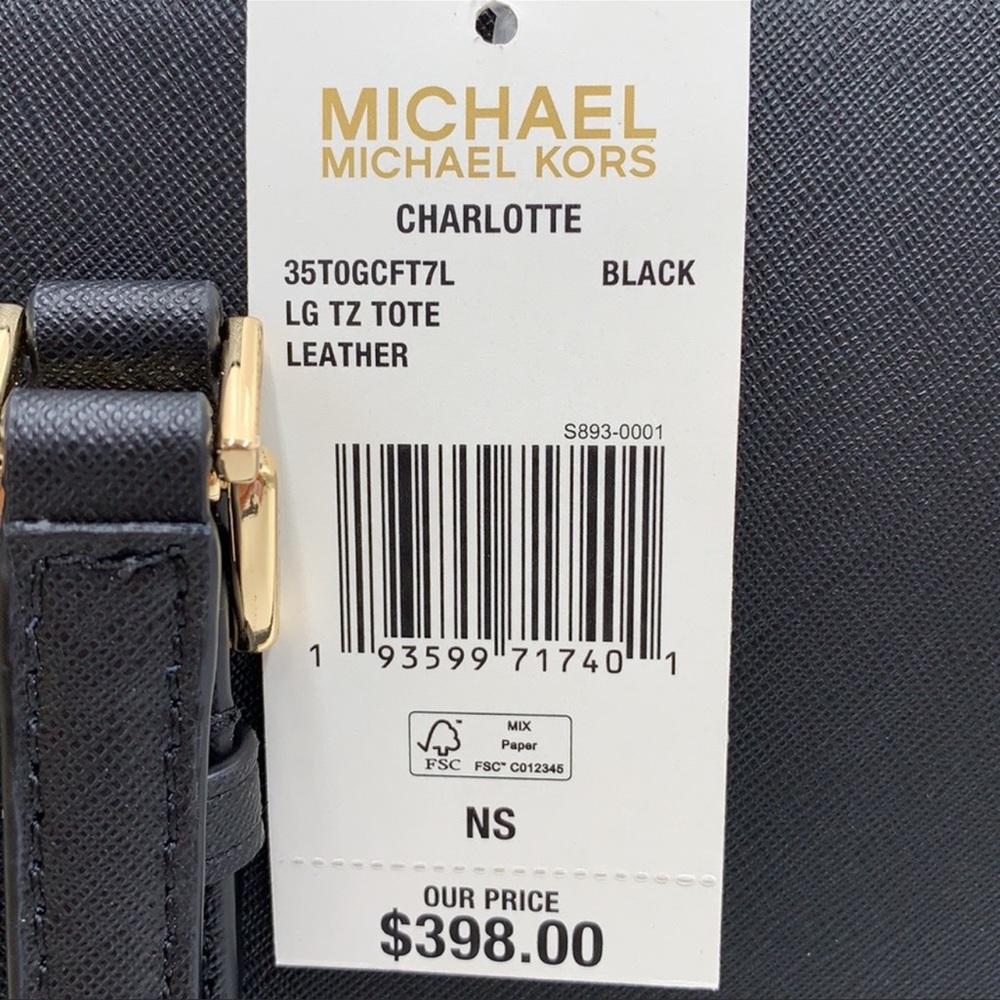 MICHAEL KORS Charlotte Large Leather Top-Zip Tote - Picture 14 of 16